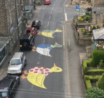 Addingham ducks street art for the 2017 Tour de Yorkshire